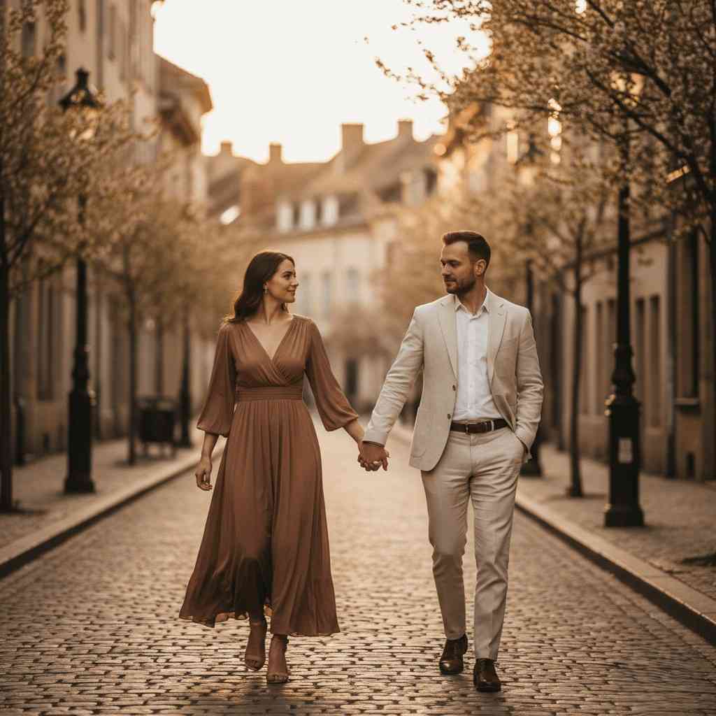 A couple holding hands, a quiet moment of connection