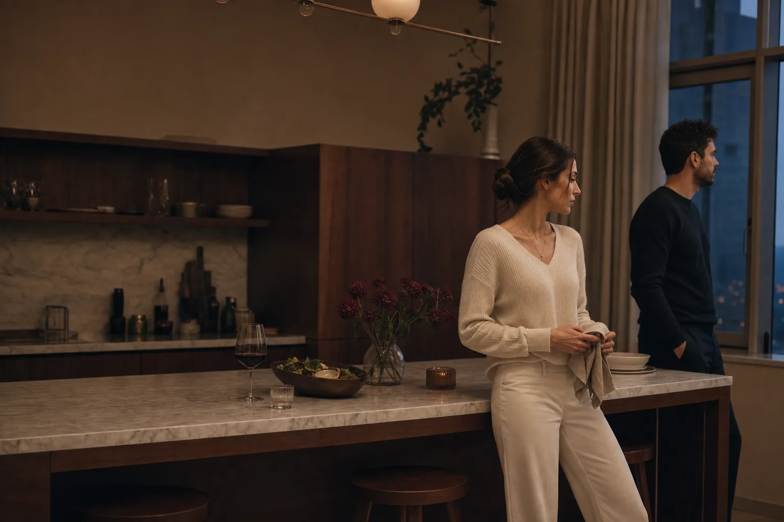 Couple experiencing the quiet push and pull of anxious vs avoidant attachment