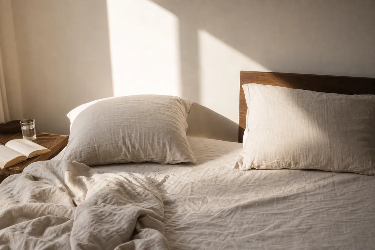 Rumpled linen bed symbolizing what an avoidant man needs before consistent love
